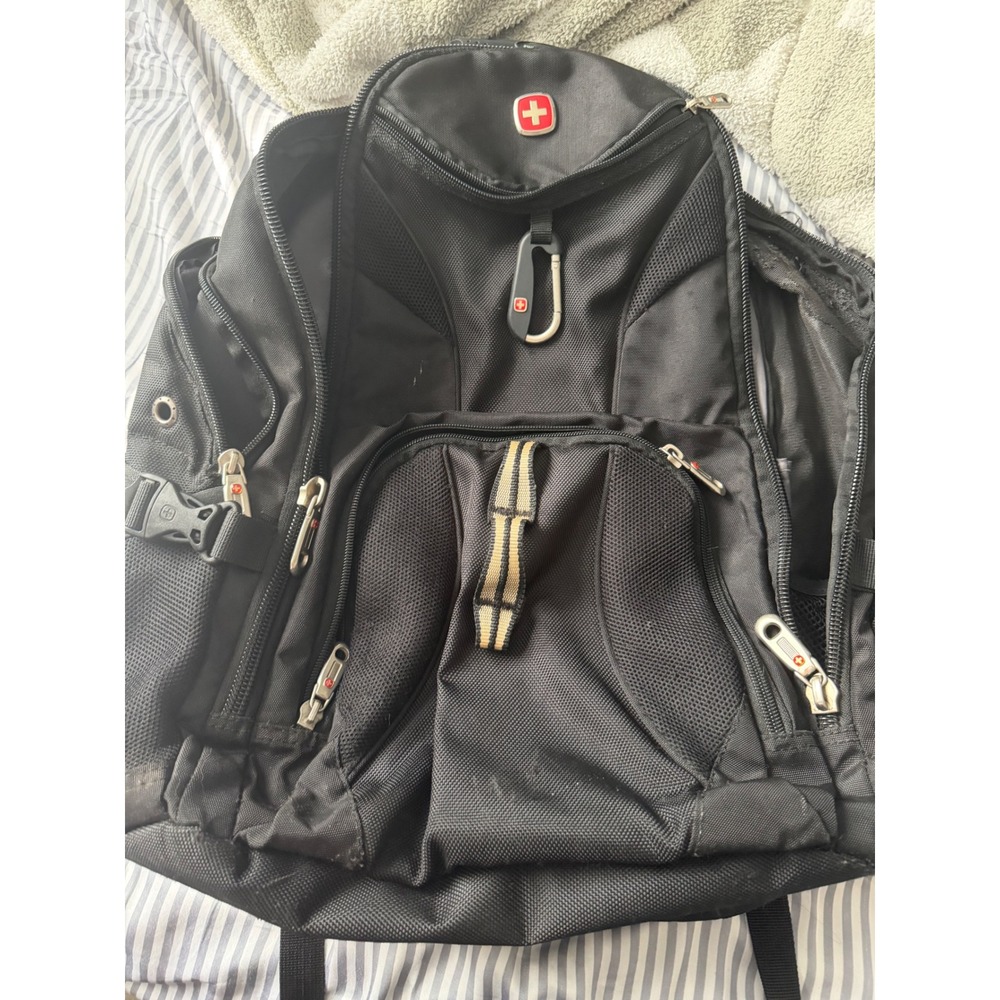 SwissGear Airflow Laptop Backpack Black Multi-Pocket Travel Bag AS IS